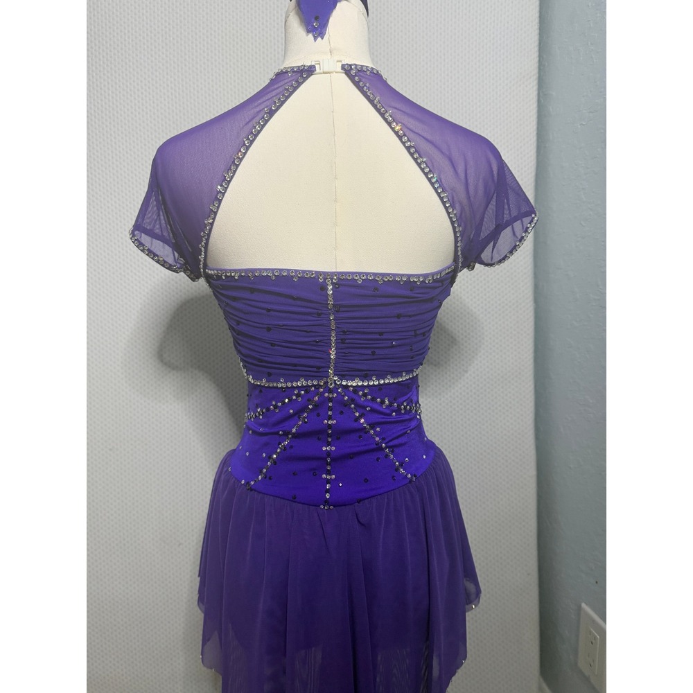 Purple Rhinestone Figure Skating Dress Perfect for competition Size XS - Picture 2 of 3